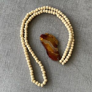 Handmade Beaded Necklace. Beautiful stone and beads.  Can be worn with so much!